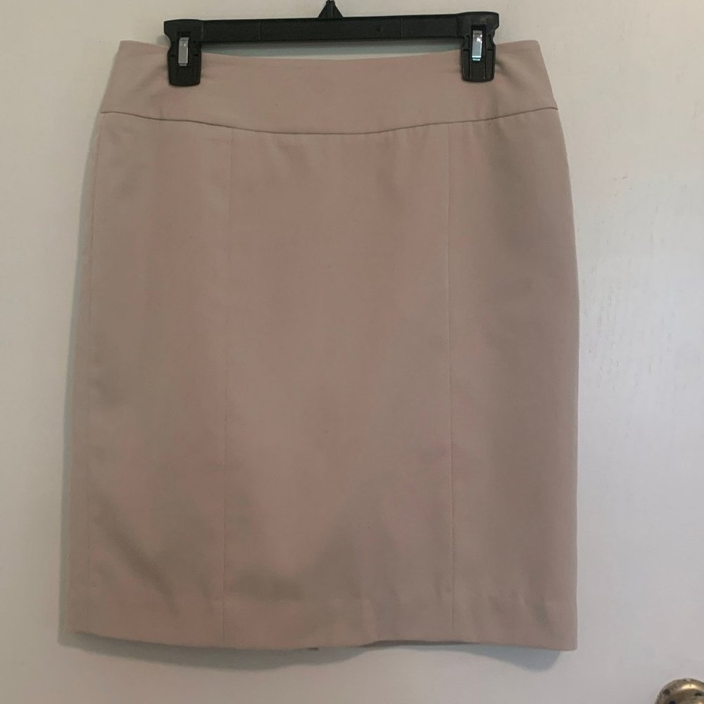 AK Anne Klein Knee-Length Stretch Pencil Skirt Beige Size 6P